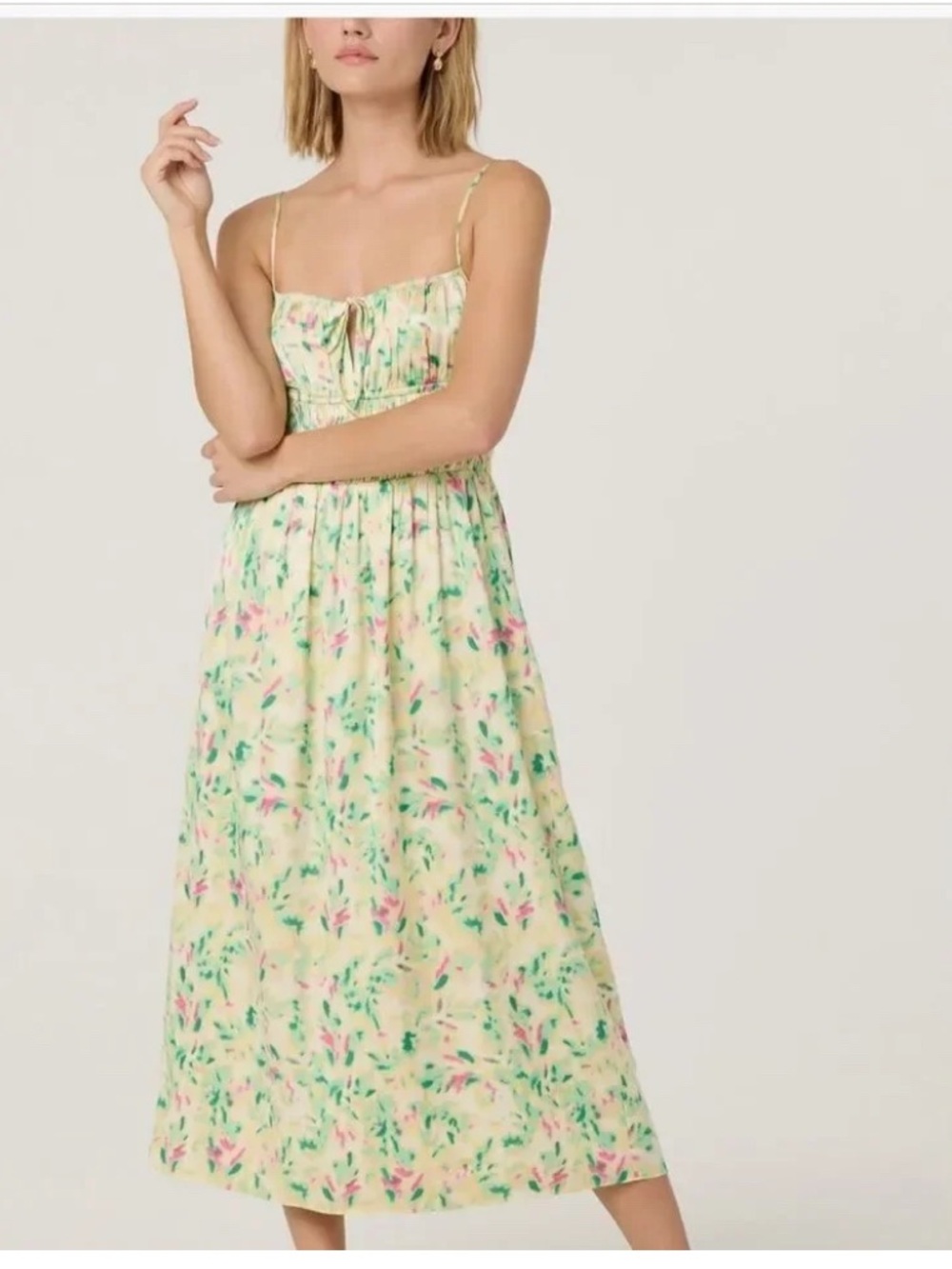 Astr the Label Milkmaid Smocked Waist Dress